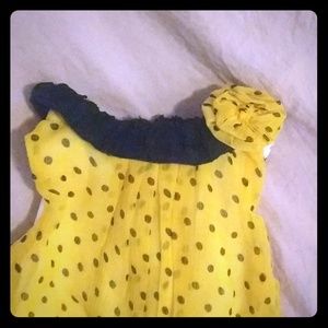 Yellow polka dot bubble dress